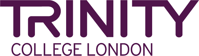 Trinity College London logo in purple and black colours.